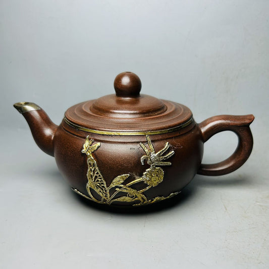 Vintage Chinese Yixing Purple Clay Teapot Zisha Ceremony Exquisite Tea Set Rare