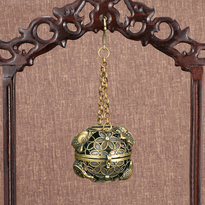 Brass Incense Burner Hollow Aromatherapy Balls Censer Home Outdoor Incar Antique