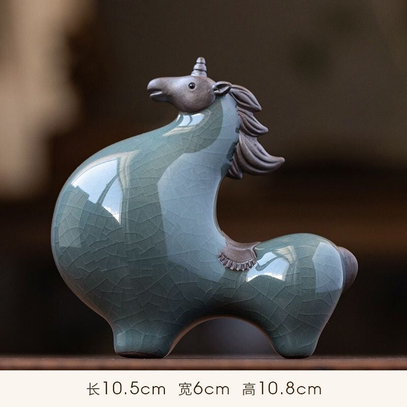 Fortune Ceramic Porcelian Entrance Wine Cabinet Desk Decor Desktop Desk Tea Pet