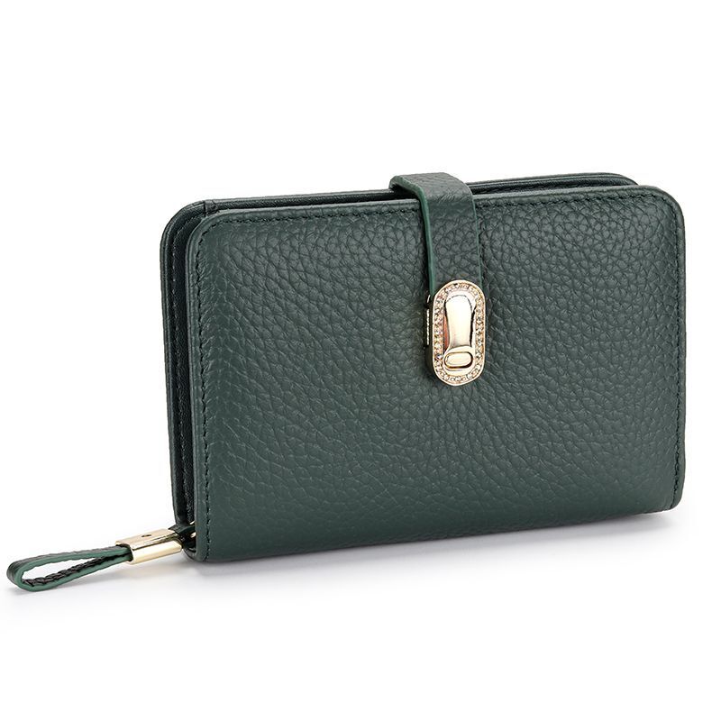 Wallet Genuine Leather Short Wallet Multi Card Slot Zipper Zero Wallet Card Bags