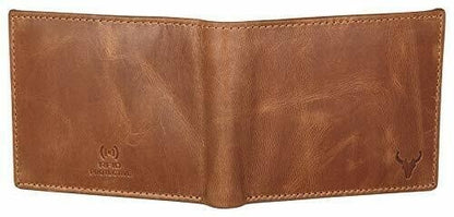 New RFID Protected Brown Leather Bi fold Wallet for Men
