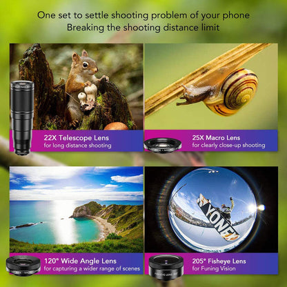 Apexel Mobile Phone Telephoto Lens Kit 22x HD Zoom Lens for Android iPhone
