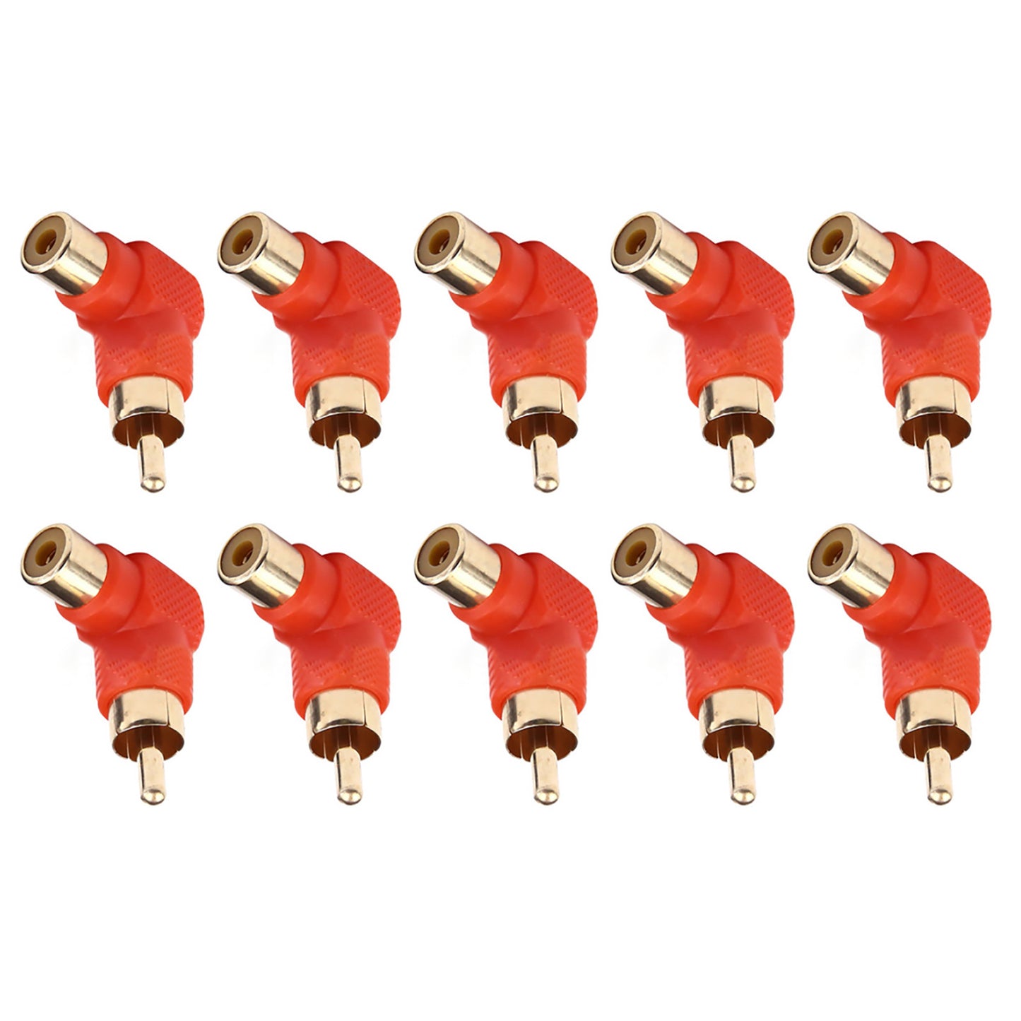 10Pcs RCA Right Angle Connector Plug Adapters Connector Repair Accessories cc
