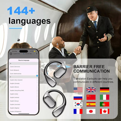 3-In-1 Smart Voice Translation Earbuds 150+Languages Real Time Translator US
