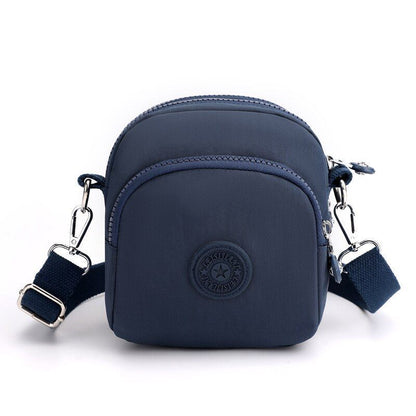 Nylon Shoulder Bag Waterproof Handbag Travelling Tote Crossbody Purse 14*1*17 CM