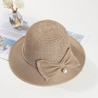 Women's Bow Large Floppy Folding Wide Brim Cap Sun Straw Summer Beach Hat New