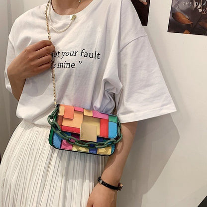 Shoulder Bag Printing Chain Female Phone Fashion Small Handbag Synthetic Leather