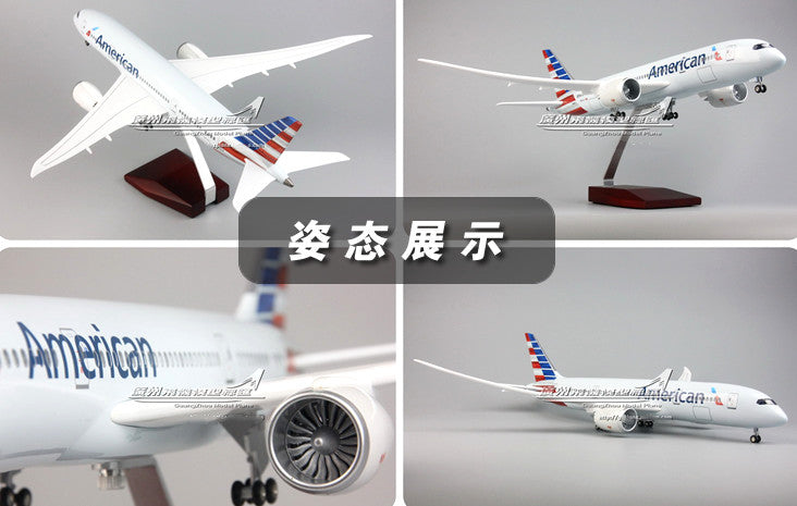 1:130 43CM American BOEING 787 Airplane Landing Gear Resin Aircraft Plane Model