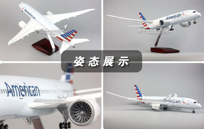 1:130 43CM American BOEING 787 Airplane Landing Gear Resin Aircraft Plane Model