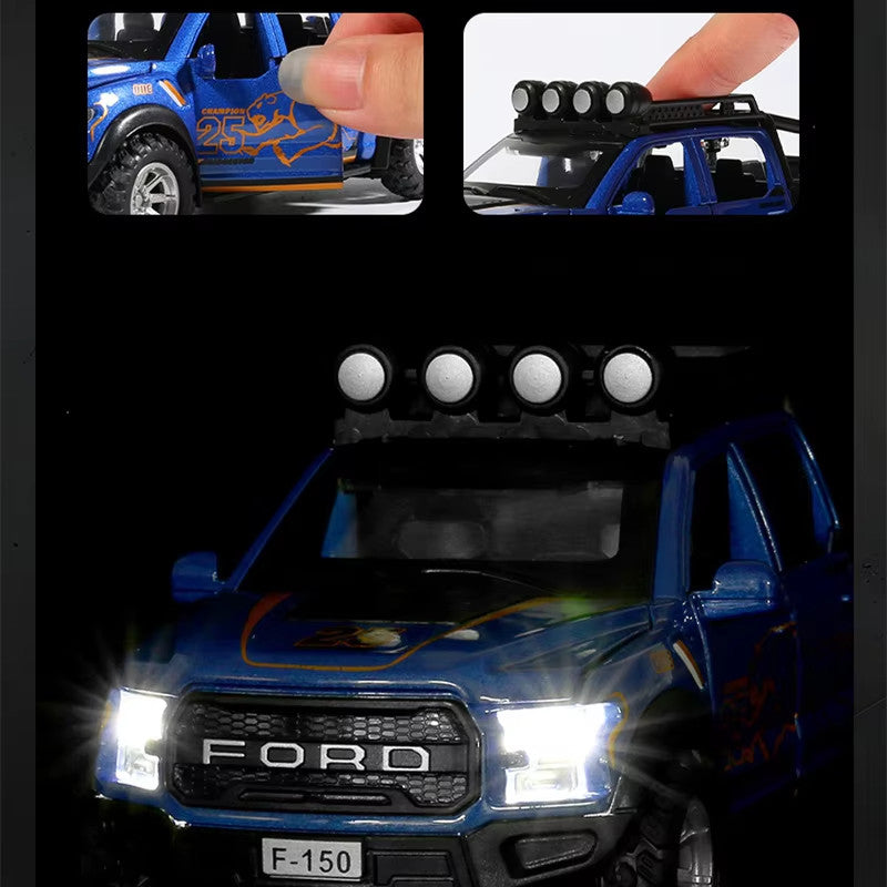 1:32 Ford Raptor F150 Alloy Pickup Car Model Diecasts Metal Toy Off-Road Vehicle