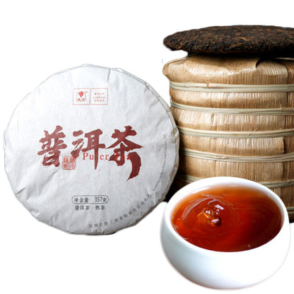 357g High Quality Pu-erh Tea Cooked Tea Cake Ripe Tea Organic Puer Tea Black Tea