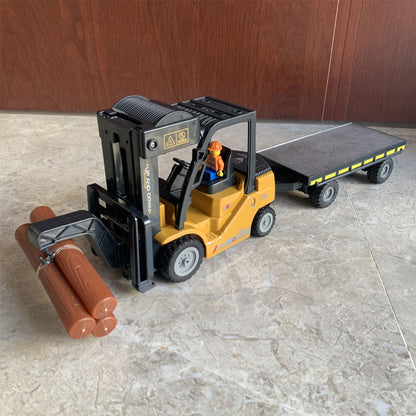 1/24 RC Crane with Trailer Toys for Boys Remote Control Fork Truck Toy Kids Gift