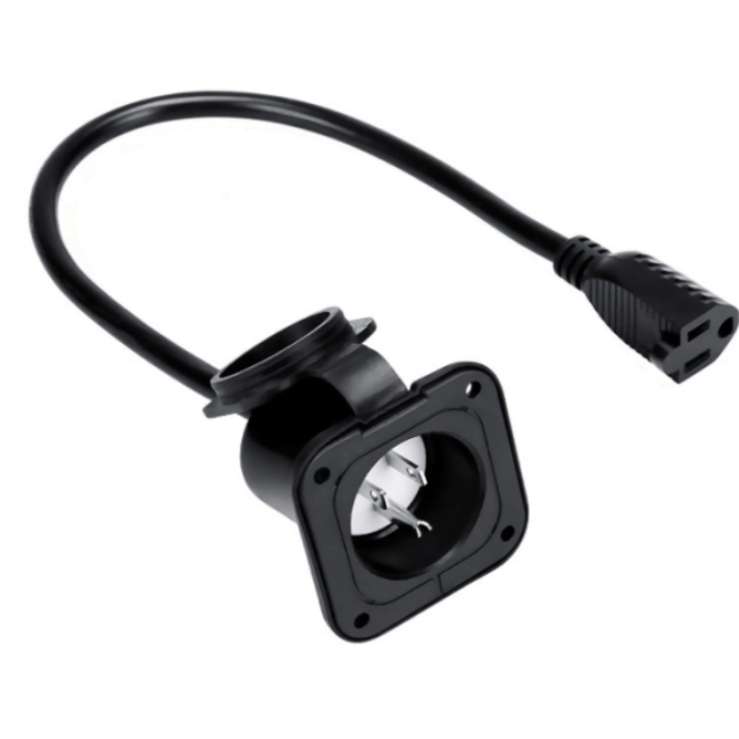 1 PC 15 Amp 125V AC Power Inlet Port Plug with Integrated 18" Extension Cord