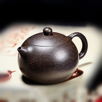 Marked Yixing True Zisha Teapot Xishi Pot Ball Infuser Holes Handmade Master Pot
