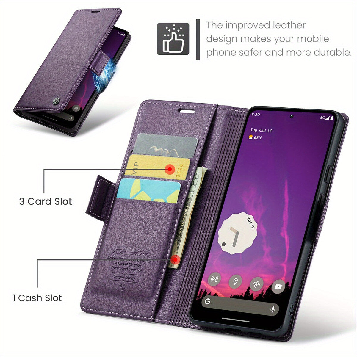 For Google Pixel 9 Pro XL 8Pro 7A 8A Wallet Case With Card Holder for Women Men