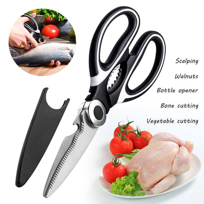 3xStainless Steel Kitchen Shears Heavy Duty Scissors for Meat Fish Chicken Bones