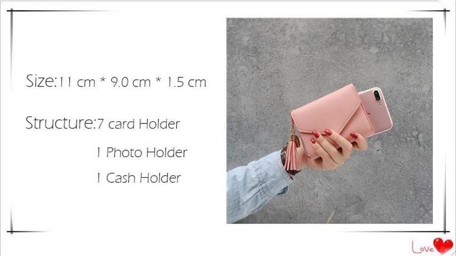 Short Leather Women Wallets Customized Mini Card Holder Purse 11*9*1.5 CM 1 PC
