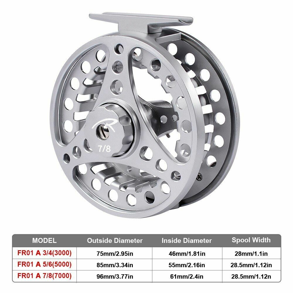 Fly Fishing Wheel 3/4-5/6-7/8 WT Reel Aluminum CNC Machine Cut Large Die Casting