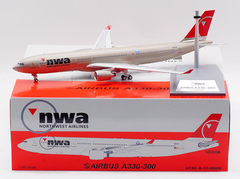 1:200 32CM B-Models NWA AIRBUS A330-300 Passenger Plane Diecast Aircraft Model