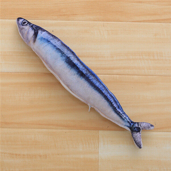 Fish Shape Pet Cat Chew Toy with Catnip Teaser Stuffed Kitten Pillow Scratching