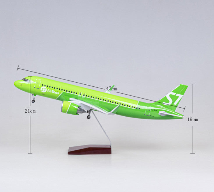 1:80 47CM S7 AIRLINES AIRBUS A320neo Airplane Landing Gear Resin Aircraft Model