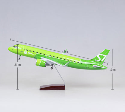 1:80 47CM S7 AIRLINES AIRBUS A320neo Airplane Landing Gear Resin Aircraft Model