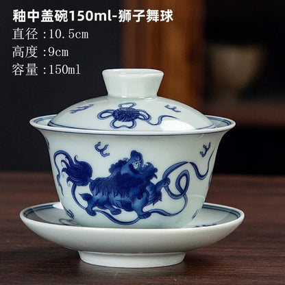 150ml Exquisitely Ceramic Gaiwan Chinese Hand-painted Kung Fu Tea Cup Tea Bowl