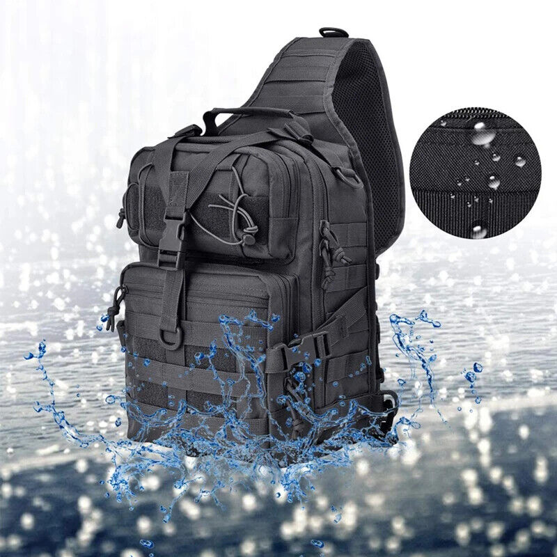 Men Nylon Crossbody Bag Tactics Canvas Shoulder Hiking Travel Outdoor Sports