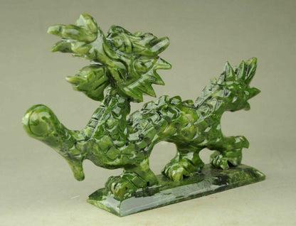 Exquisite Natural Jade Handmade Hand-carved Dragon Statues