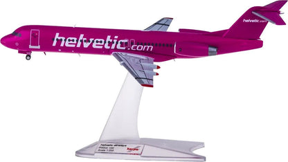 1:200 Herpa Helvetic Airways Fokker 100 Passenger Airplane Diecast Plane Model