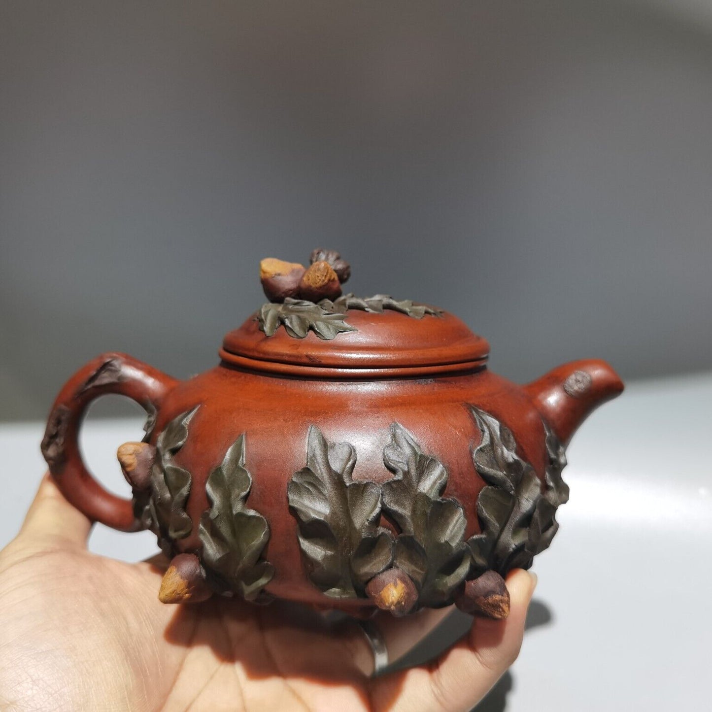 Vintage Chinese Yixing Purple Clay Teapot Zisha Ceremony Peach Teaware Collect