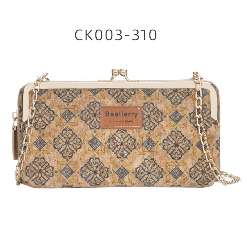 Wallets Wood Grain Chain Long Phone Holder Classic Purse Zipper Wallet 11*5*20CM