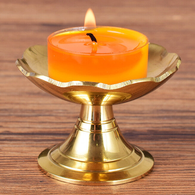 6cm Copper Candlestick Buddha Butter Lamp Seat Candle Base Buddha Supplies