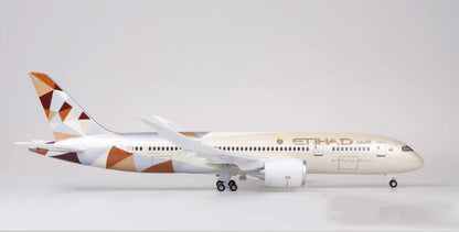 1:130 43CM ETIHAD BOEING 787 Passenger Plane Landing Gear Resin Aircraft Model