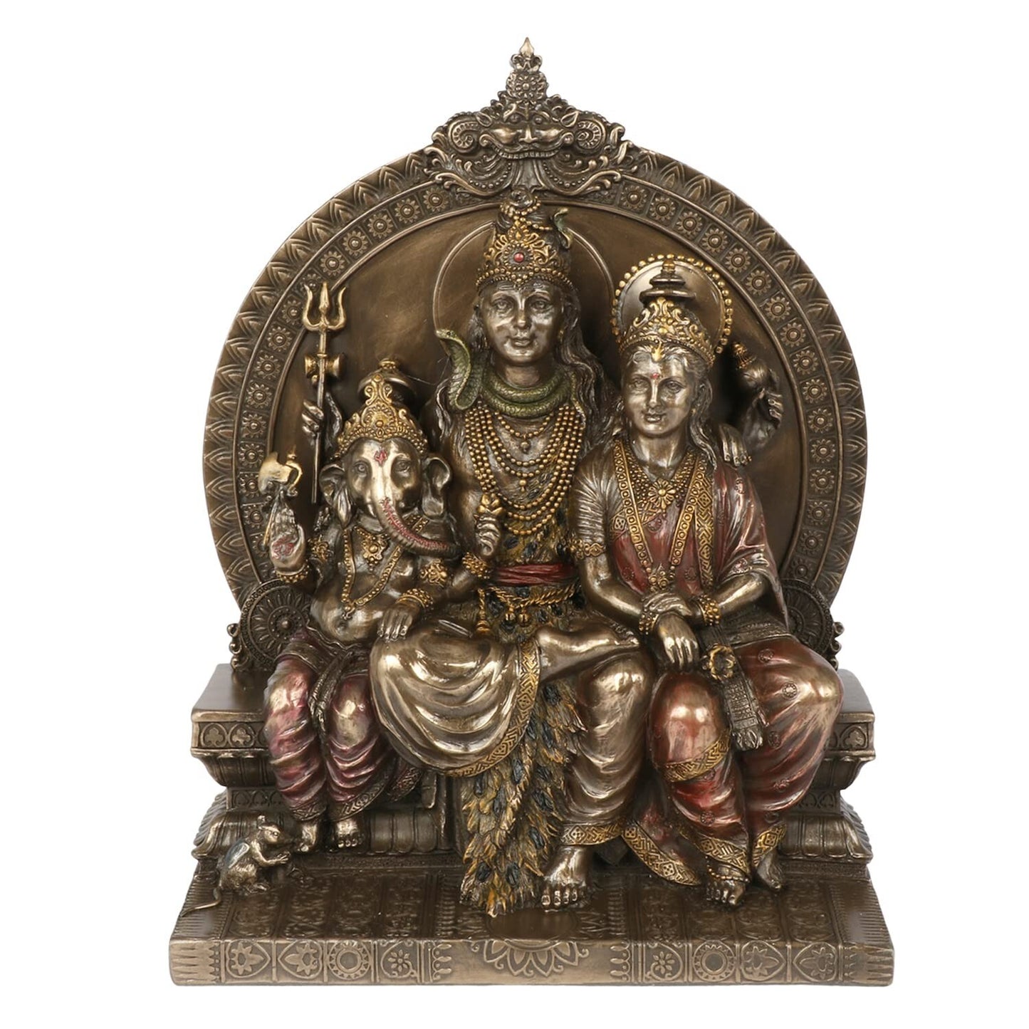 Hindu God Lord Resin Shiv Parivar Shiva Parvati Family Idol Statute Figurine
