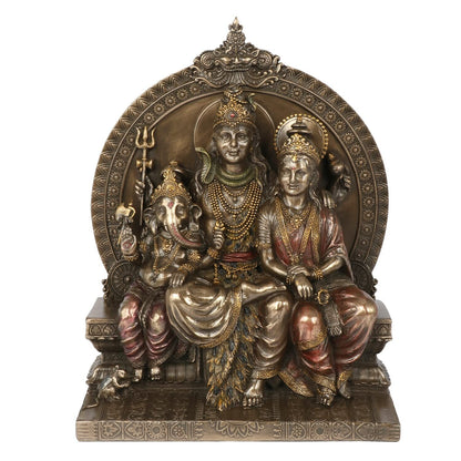 Hindu God Lord Resin Shiv Parivar Shiva Parvati Family Idol Statute Figurine