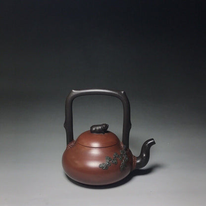 Chinese Yixing Zisha Clay Handmade Exquisite Teapot（提梁壶 底款：蒋蓉）