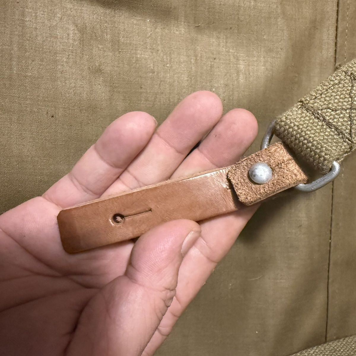 Bayi Bar Canvas Vintage Sling Cowhide Buckle Military Collectible Strap
