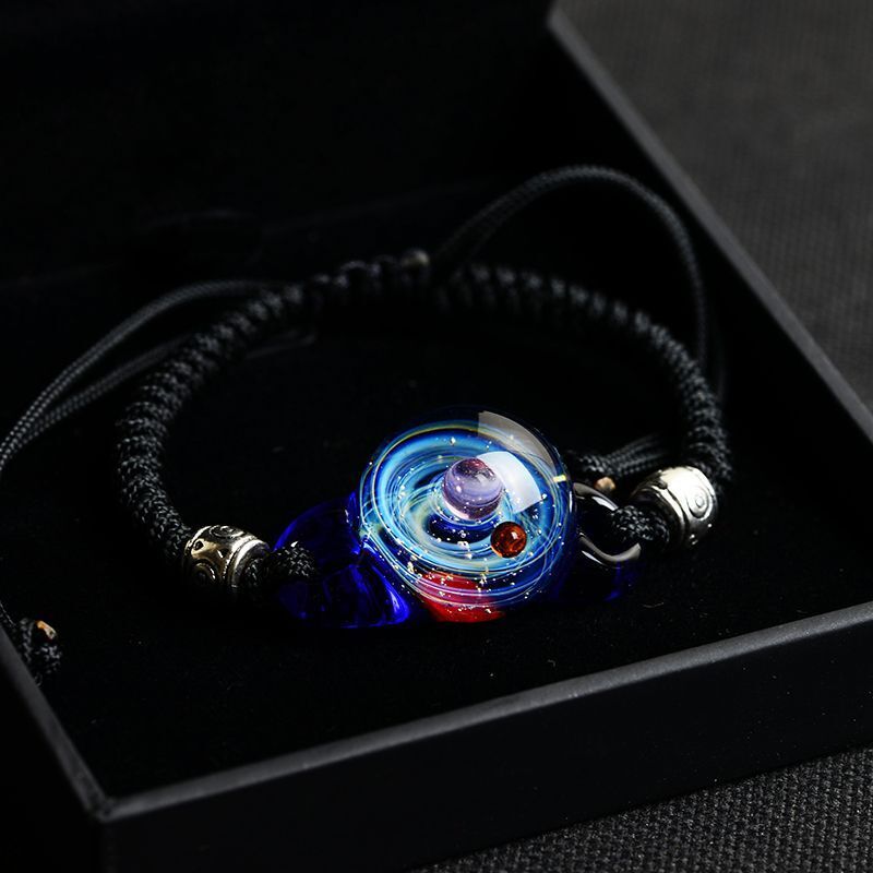 Men Women Beaded Bracelets Nebula Cosmic Handmade Galaxy Couple Jewelry Presents