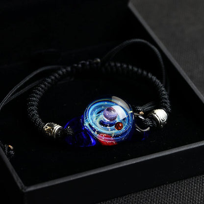 Men Women Beaded Bracelets Nebula Cosmic Handmade Galaxy Couple Jewelry Presents