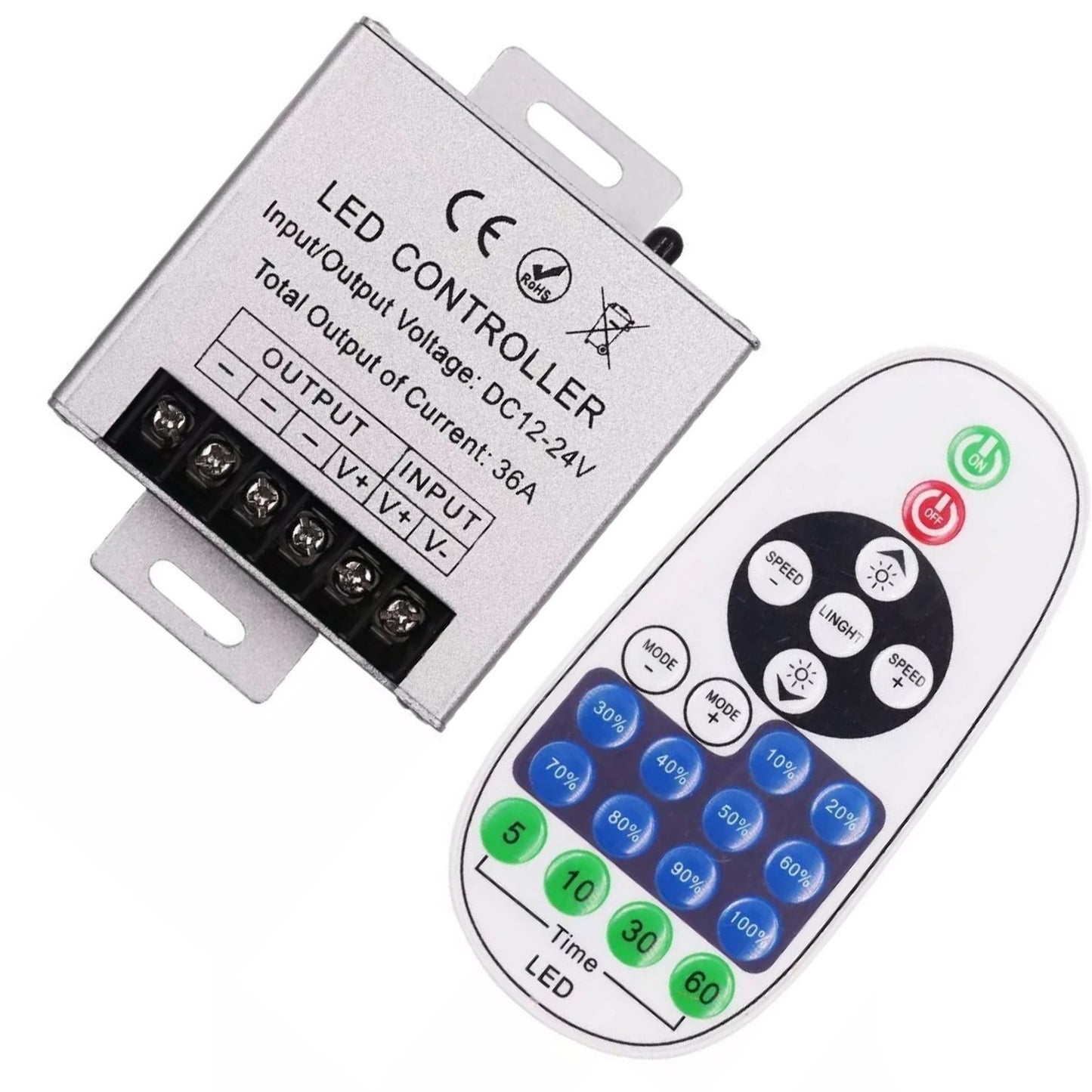 Infrared Models LED Light Dimmer Wireless IR 23Keys Remote Controller 36A 360W