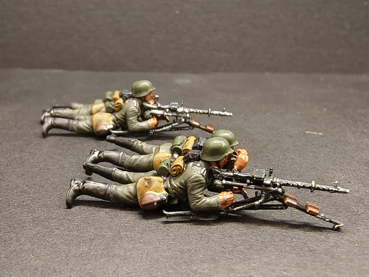 1/72 World War II German MG34 Heavy Machine Gun Group Soldier Model
