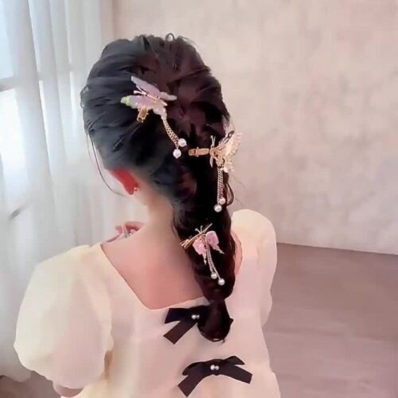 Moving Butterfly Pearl Hair Clips Flying Shiny Rhinestone Hairpin Barrettes Best