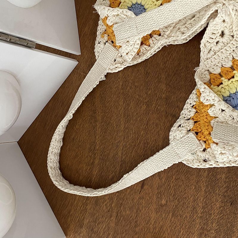 Knitted Bag Bohemian Shoulder Crossbody Totes Handmade Hollow Out Crochet Purse