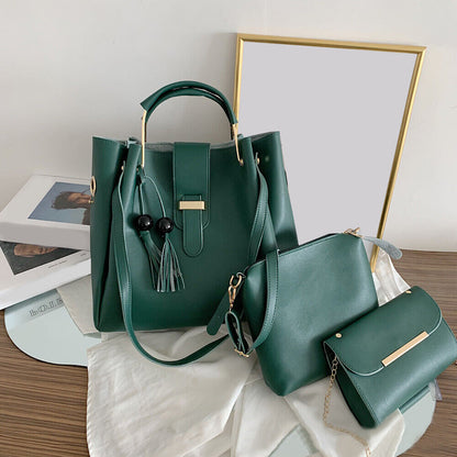 Fashion Women Bags Set 3pcs Large Casual Bags PU Leather Ladies Shoulder Bag