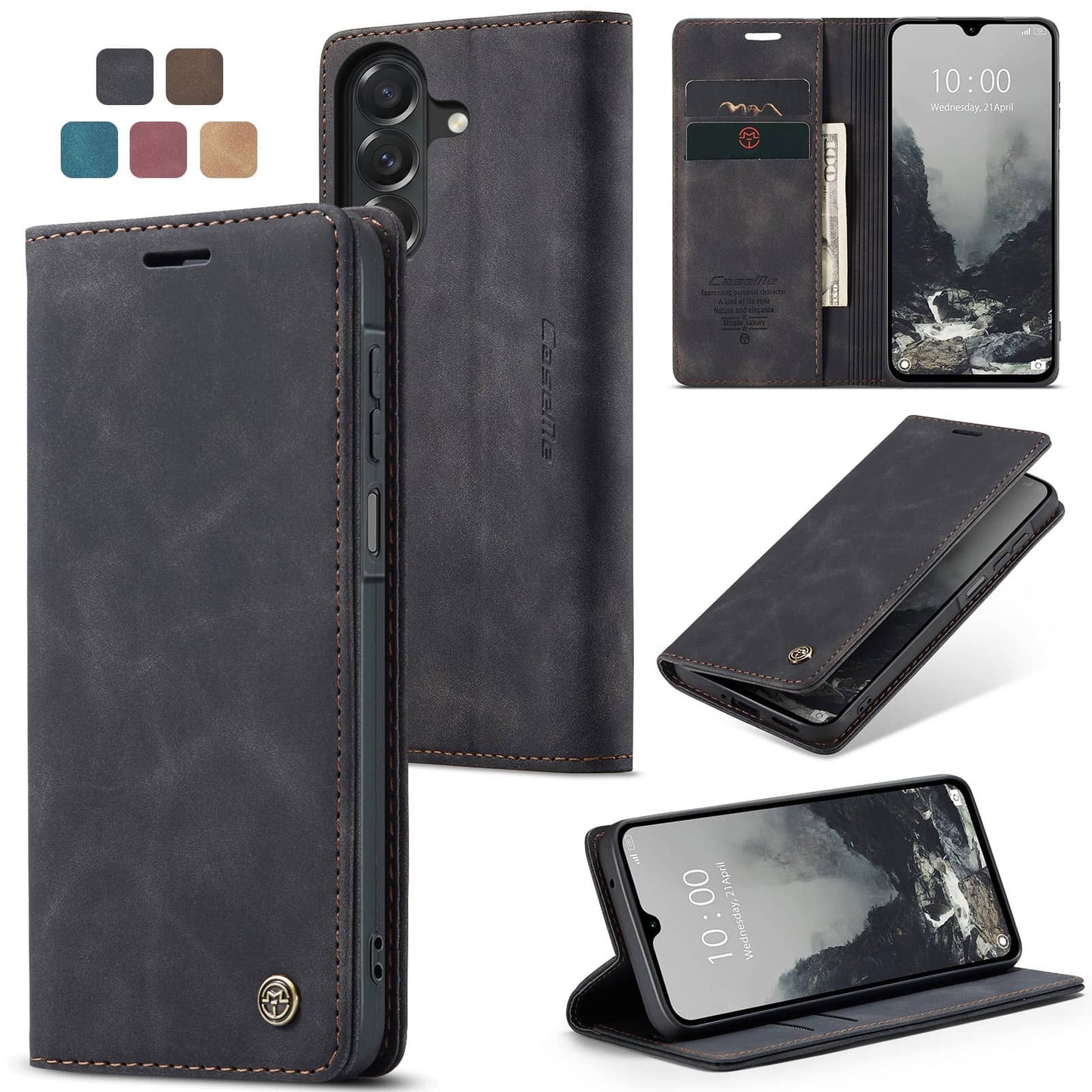 Flip Wallet Case for Samsung Galaxy A27, Magnetic Folio Cover with Card Holder