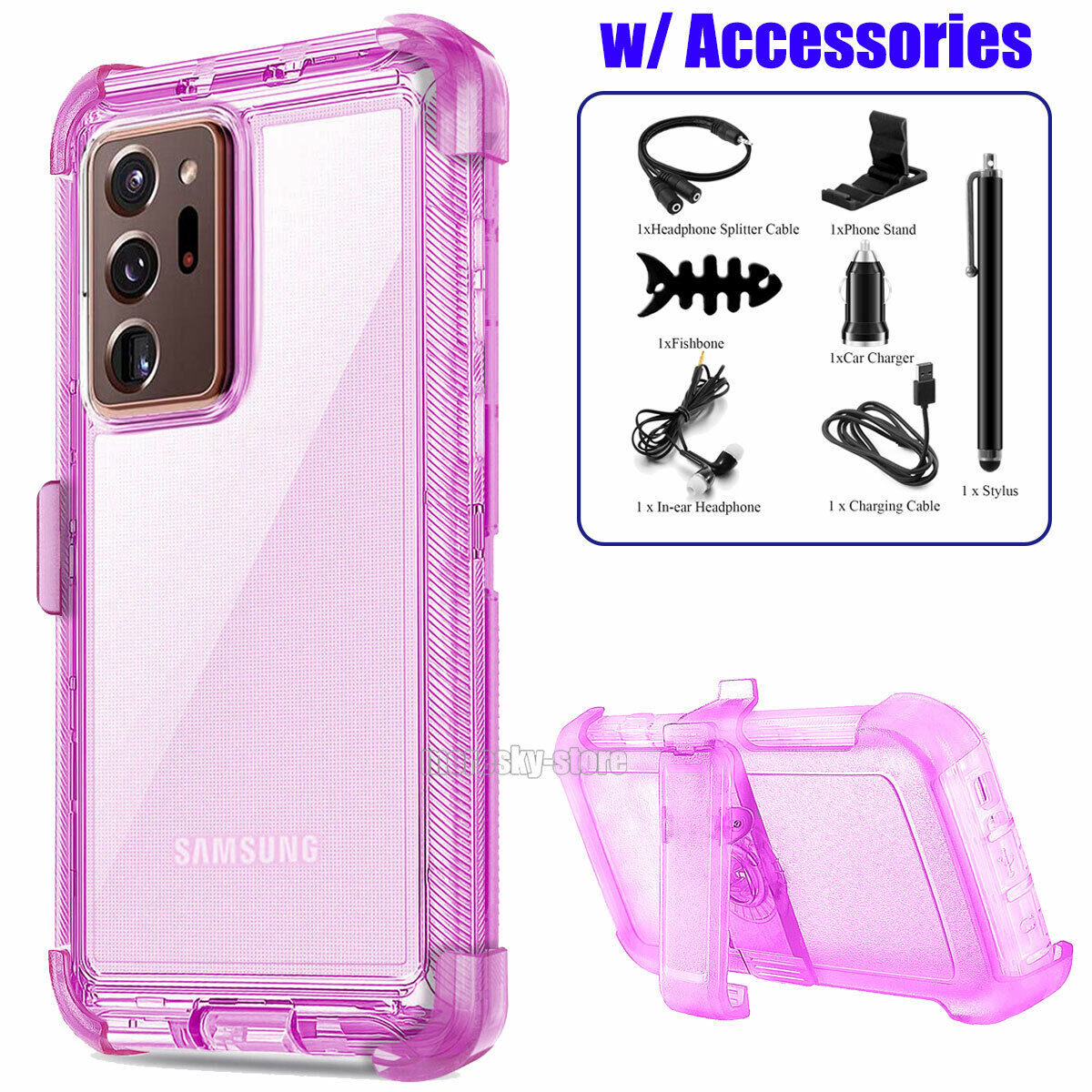 Clear Case For Samsung Galaxy Note20 Ultra 5G Clip Rubber Cover / Accessories