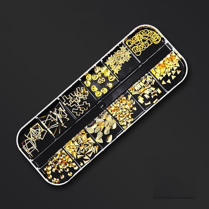 Nail Art Decor 12Design Box 3D Irregular Abalone Seashell Fragment Flakes Charms