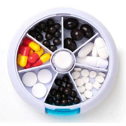 7 Day Medicine Pill Holder 1Pc Weekly Rotating Pill Box Travel Pill Dispenser