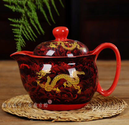 NEW Chinese Dragon Ceramic Porcelain Tea Cup Coffee Mug with Infuser&lid&saucer